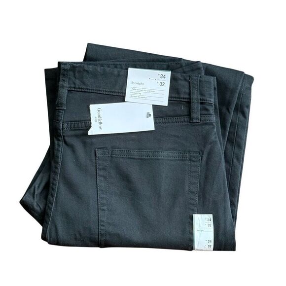 Men's Straight Fit 5 Pocket Pants  Black 34x32 New - Picture 4 of 4